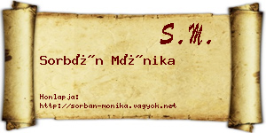 Sorbán Mónika névjegykártya