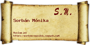 Sorbán Mónika névjegykártya